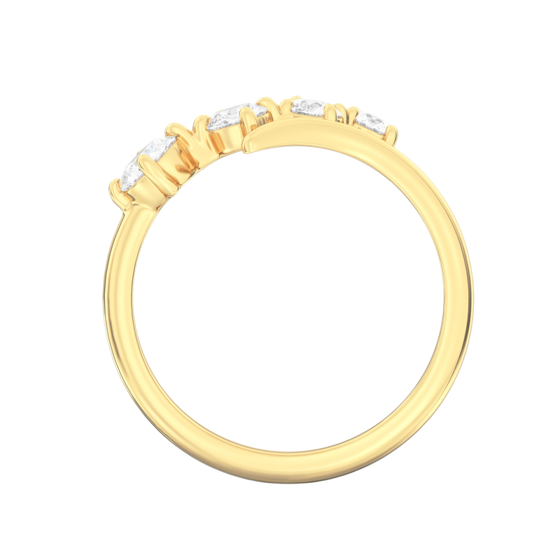 Round Lab Grown Diamond 3/4ctw. Bypass Fashion Ring in 14k Yellow Gold image number null